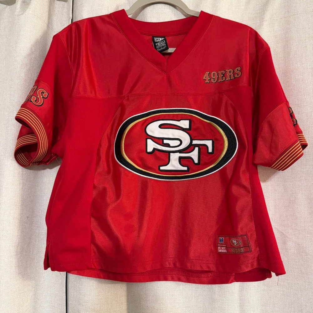 San Francisco 49ers NFL Team Apparel red cropped jersey